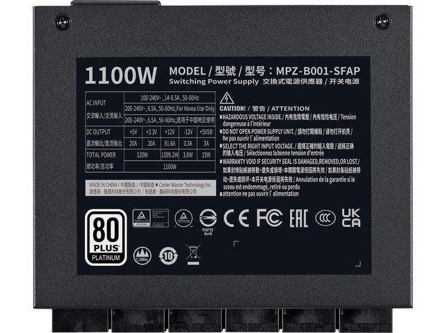 Cooler Master V1100/ 1100W/ ATX/ 80PLUS Platinum/ Modular/ Retail - obrázek č. 8