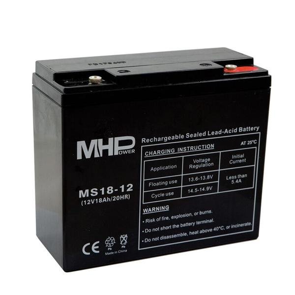 Pb akumulátor MHPower VRLA AGM 12V/ 18Ah (MS18-12) - obrázek produktu