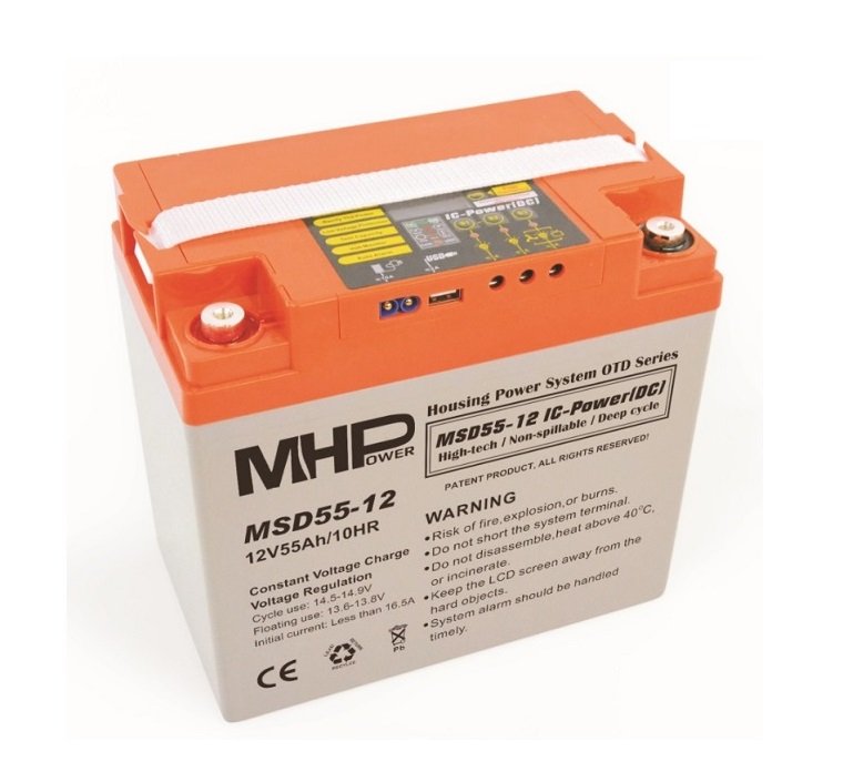 MHPower MSD55-12 Smart akumulátor VRLA-GEL 12V/ 55A - obrázek produktu