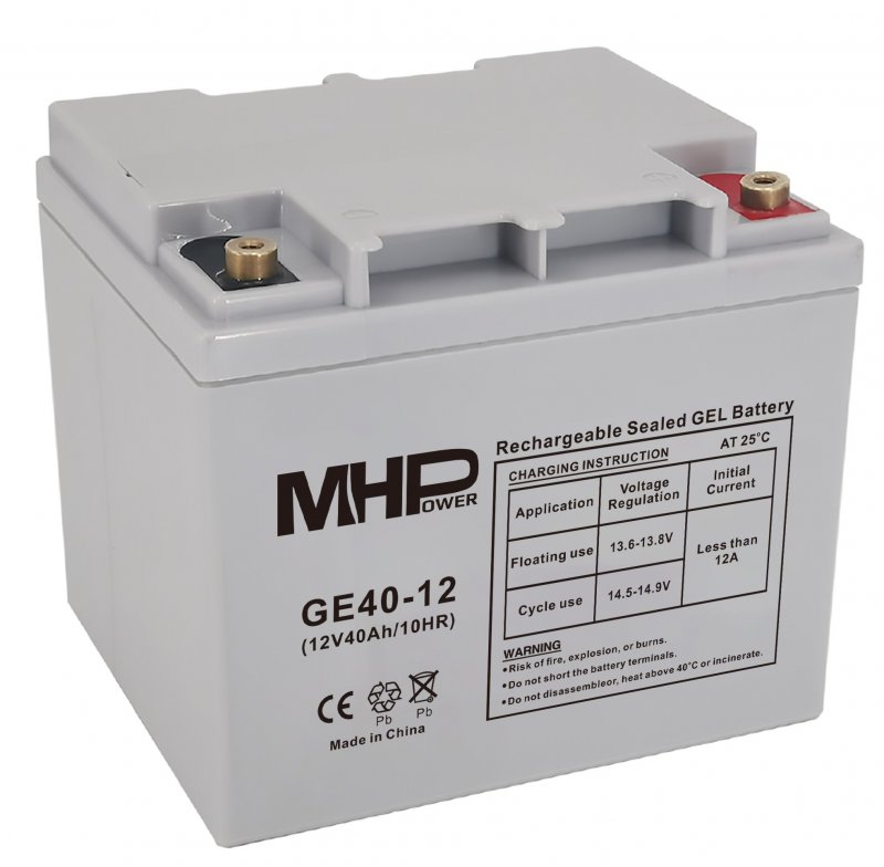 MHPower GE40-12 Gelový akumulátor 12V/ 40Ah - obrázek produktu