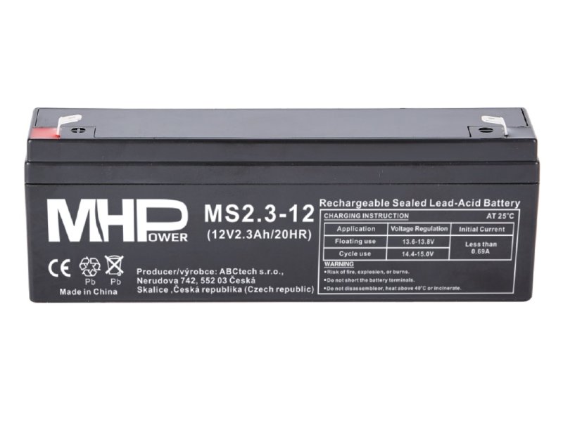 MHPower MS2.3-12 olověný akumulátor AGM 12V / 2.3Ah, - obrázek produktu