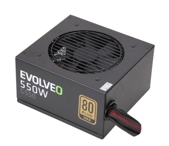 EVOLVEO G550 zdroj 550W, 80+ GOLD, 90% účinnost, aPFC, 140mm ventilátor, retail - obrázek produktu