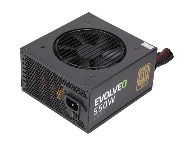 EVOLVEO G550 zdroj 550W, 80+ GOLD, 90% účinnost, aPFC, 140mm ventilátor, retail - obrázek č. 1