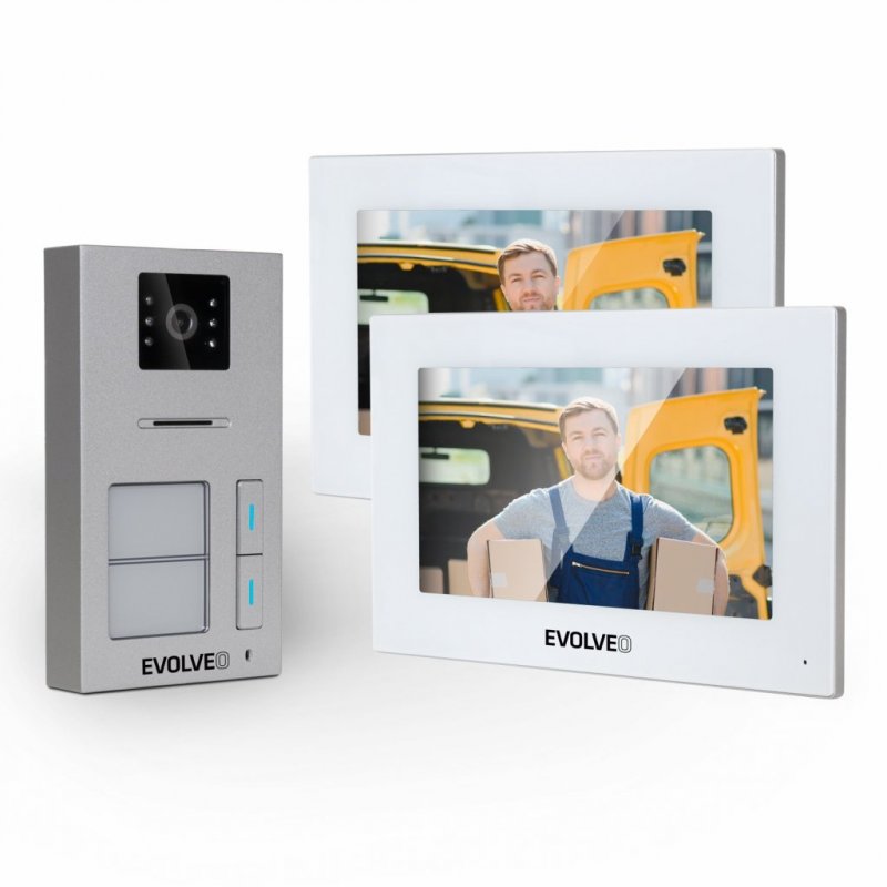 EVOLVEO DoorPhone AP2-2 drátový videotelefon pro dva byty s aplikací, bílý - obrázek produktu