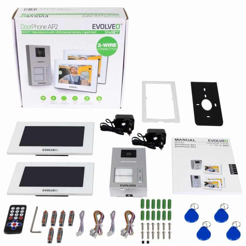 EVOLVEO DoorPhone AP2-2 drátový videotelefon pro dva byty s aplikací, bílý - obrázek č. 6