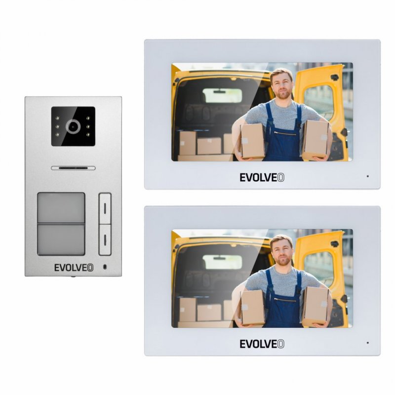 EVOLVEO DoorPhone AP2-2 drátový videotelefon pro dva byty s aplikací, bílý - obrázek č. 1