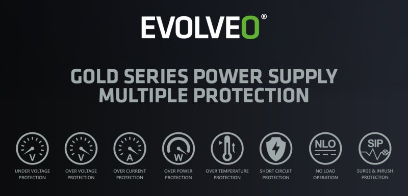 EVOLVEO P1200, 1200W /  ATX 3.1 /  80+ PLATINUM / - obrázek č. 10