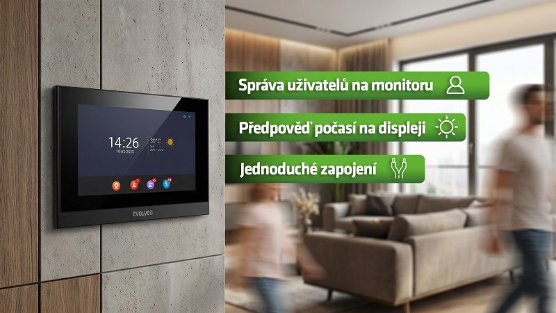 EVOLVEO DoorPhone ID-2, 2drátový videotelefon pro dva byty s RFID, otiskem prstu a podporou ONVIF ka - obrázek č. 2