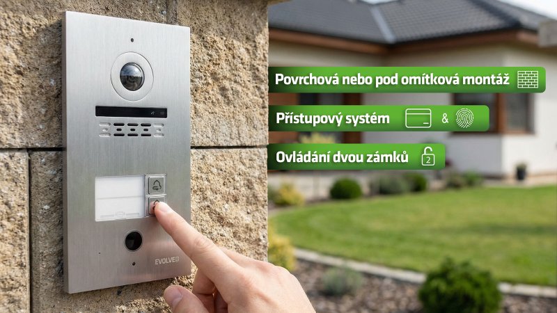 EVOLVEO DoorPhone ID-2, 2drátový videotelefon pro dva byty s RFID, otiskem prstu a podporou ONVIF ka - obrázek č. 3