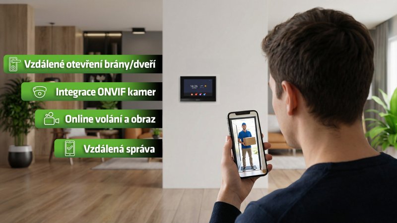 EVOLVEO DoorPhone ID-2, 2drátový videotelefon pro dva byty s RFID, otiskem prstu a podporou ONVIF ka - obrázek č. 1