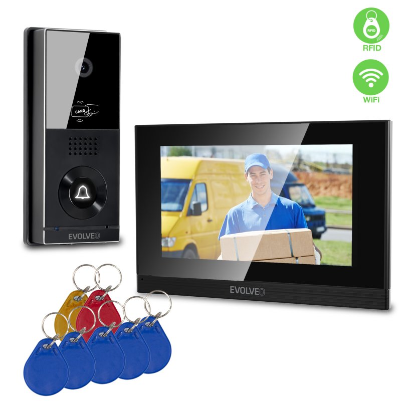 EVOLVEO DoorPhone AHD7 Plus – domovní videotelefon s čipovým odemykáním a mobilní aplikací - obrázek produktu