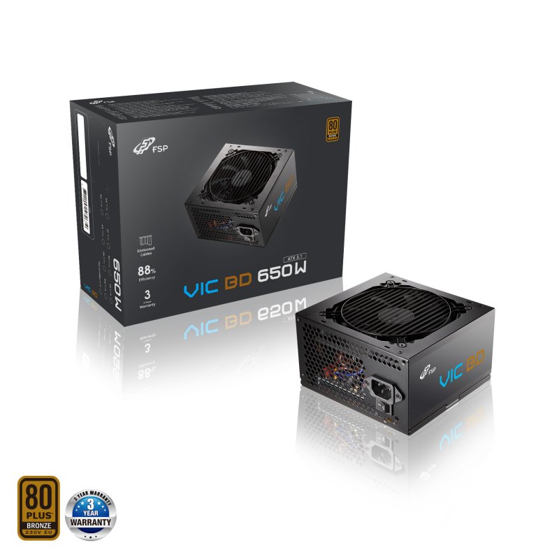 FSP VIC BD 650, 80PLUS BRONZE, ATX 3.1, 650W - obrázek produktu