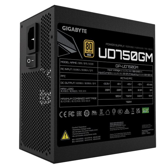 GIGABYTE UD750GM/ 750W/ ATX/ 80PLUS Gold/ Modular/ Retail - obrázek č. 3