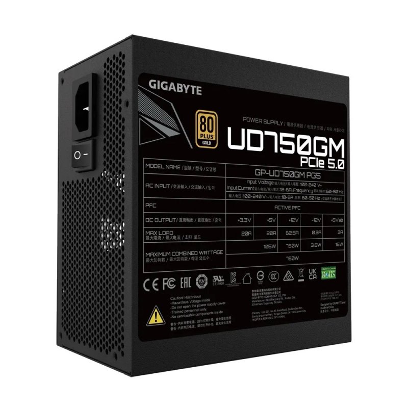 Gigabyte UD750GM PG5/ 750W/ ATX 3.0/ 80PLUS Gold/ Modular - obrázek č. 1