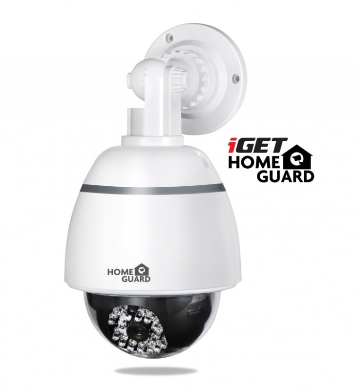 iGET HGDOH6060 - maketa Dome bezpečnostní CCTV kamery, červené LED diody, 4x nálepka CCTV varování - obrázek produktu