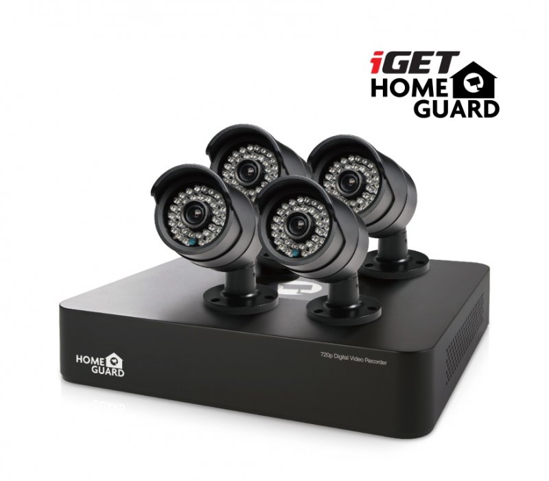 iGET HGDVK46704 - Kamerový CCTV set HD 720p, 4CH DVR rekordér + 4x HD 720p kamera,Win/ Mac/ Andr/ iOS - obrázek produktu
