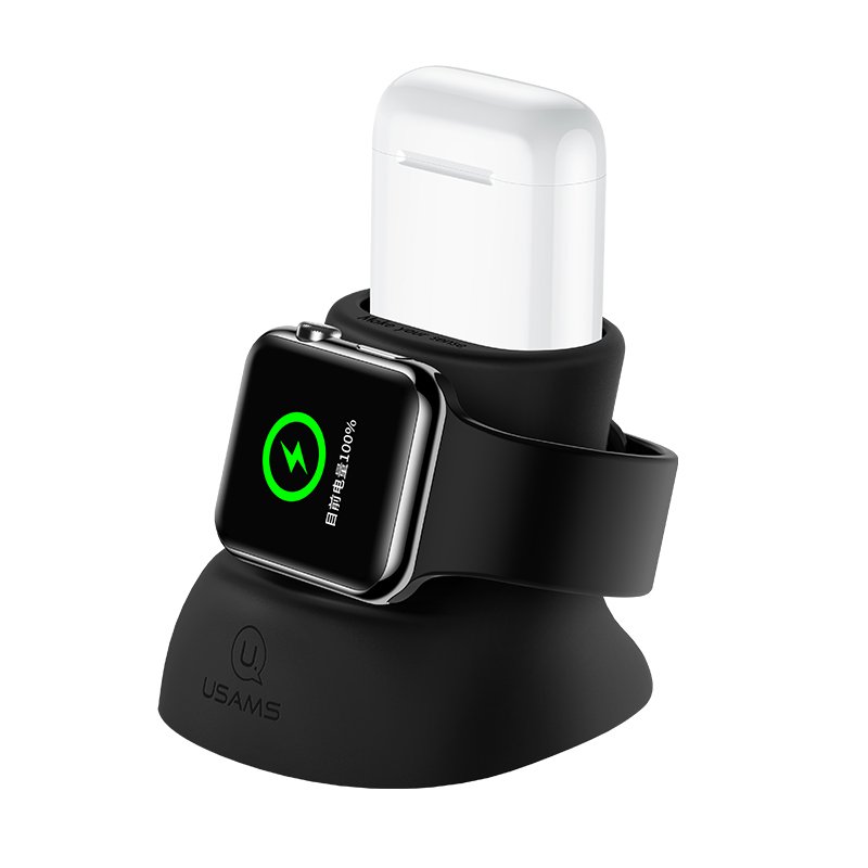 USAMS ZJ051 Nabíjecí Stojánek pro Apple Watch/ Airpods Black - obrázek produktu