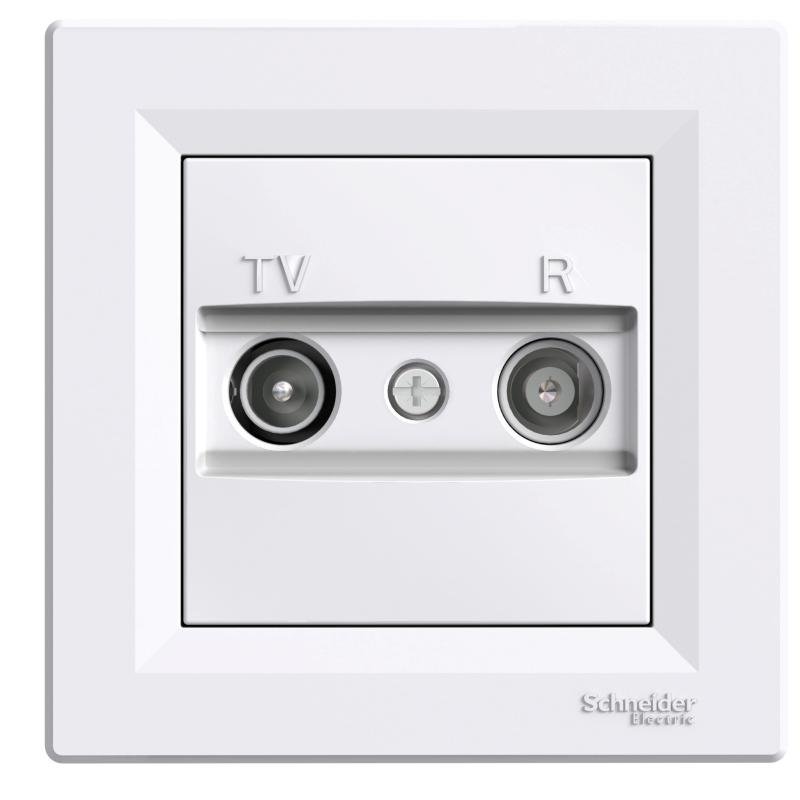 Asfora zásuvka TV+R průběžná 4dB White - obrázek produktu