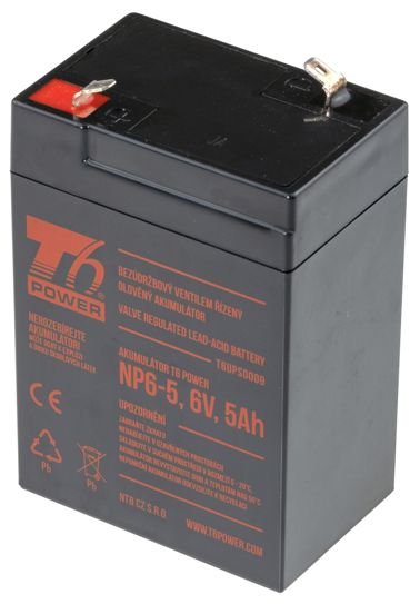 Akumulátor T6 Power NP6-5, 6V, 5Ah - obrázek produktu