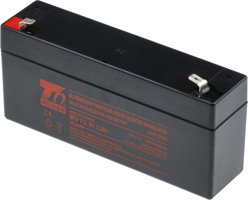 Akumulátor T6 Power NP6-3.3, 6V, 3,3Ah - obrázek produktu