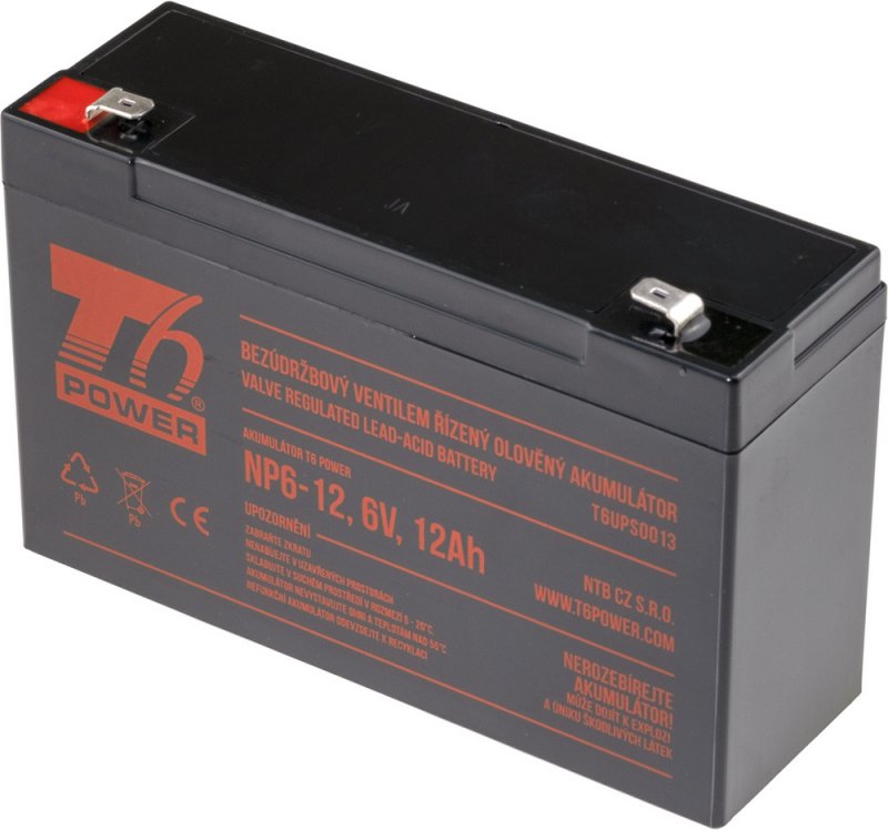 Akumulátor T6 Power NP6-12, 6V, 12Ah - obrázek produktu
