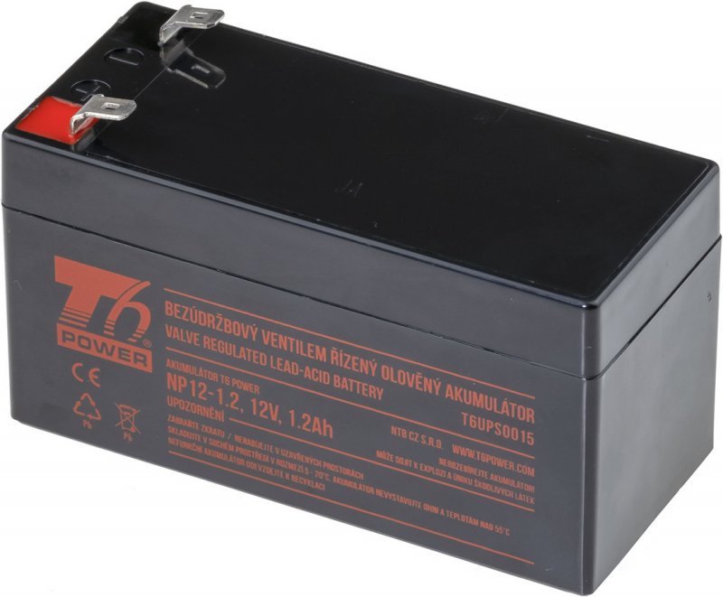Akumulátor T6 Power NP12-1.2, 12V, 1,2Ah - obrázek produktu
