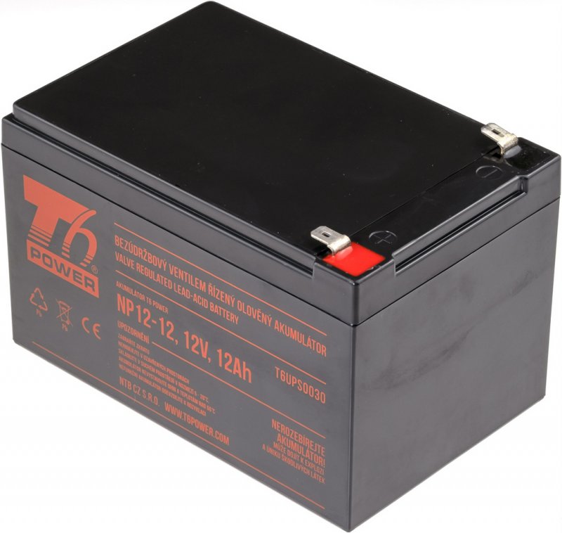 Akumulátor T6 Power NP12-12, 12V, 12Ah - obrázek produktu