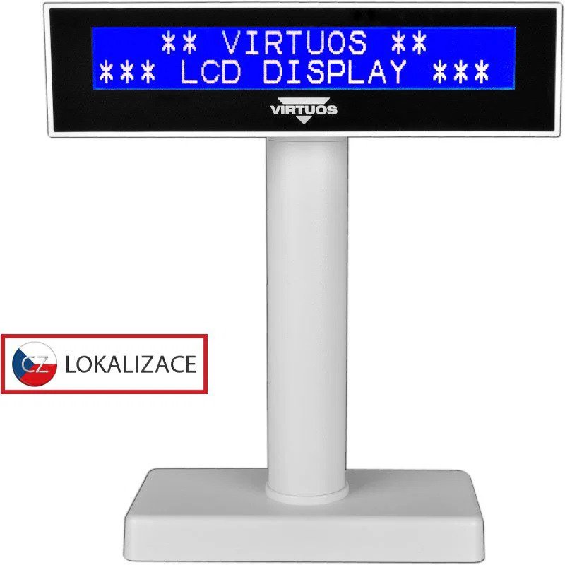 LCD displej Virtuos FL-2026MB 2x20, USB bílý - obrázek produktu