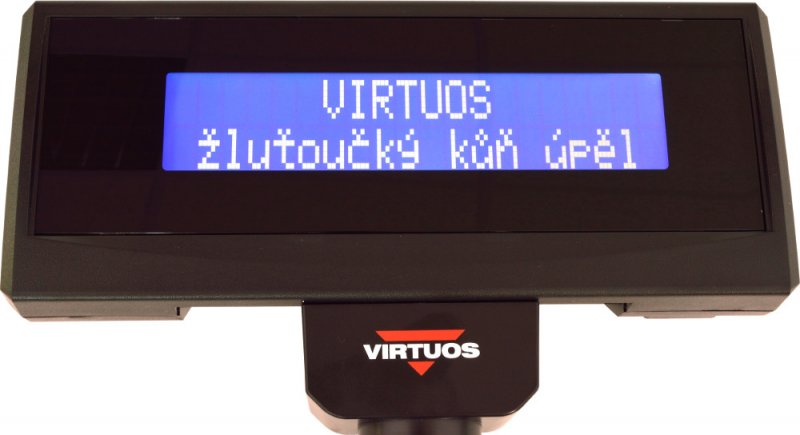 LCD zákaznický displej Virtuos FL-2024LB 2x20, USB, 5V, černý - obrázek produktu