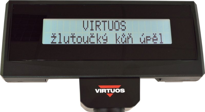 LCD zákaznický displej Virtuos FL-2024LW 2x20, USB, 5V, černý - obrázek produktu