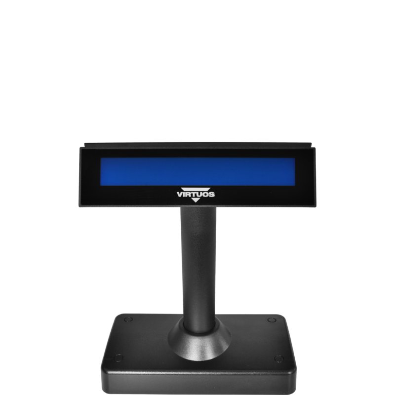 LCD zákaznický displej Virtuos FL-730MB 2x20,RS232, oboustranný, černý - obrázek č. 3