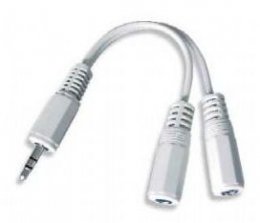Kabel.rozdvojka jack 3,5na2x3,5mm M/ F,10cm, audio  (CCA-415W)