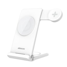 Nillkin PowerTrio 3v1 Bezdrátová Nabíječka MagSafe pro Samsung Watch White  (6902048249936)