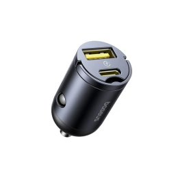 Baseus Tiny Star Mini Nabíječka do Auta USB-A / USB-C 30W Cosmic Black  (6932172677206)