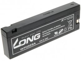 LONG baterie 12V 2,1Ah F13 (WP1223A) - olověný akumulátor pro AED, ECG, EKG, defibrilátory  (VIPA-1223-WP)