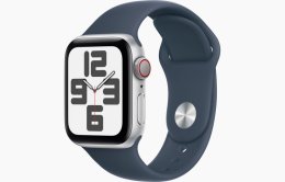 Apple Watch SE Cell/ 40mm/ Silver/ Sport Band/ Storm Blue/ -S/ M  (MRGJ3QC/A)