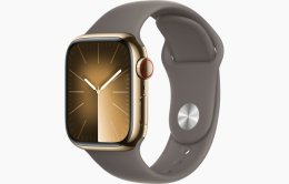 Apple Watch S9 Cell/ 45mm/ Gold/ Sport Band/ Clay/ -S/ M  (MRMR3QC/A)