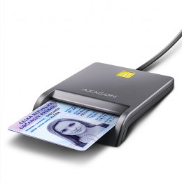 AXAGON CRE-SM3T, USB-A FlatReader čtečka kontaktních karet Smart card (eObčanka), kabel 1.3m  (CRE-SM3T)
