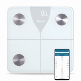 Salente SlimFit, osobní diagnostická fitness váha, Bluetooth, bílá  (SLIMFIT-WH)