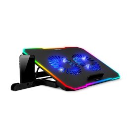 EVOLVEO CoolPro, chladící podložka pod notebook, 2x ventilátor, RGB podsvícení, černá  (COOLPRO-BK)