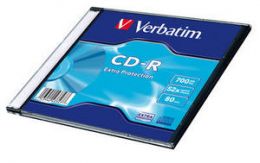 VERBATIM CD-R 700MB, 52 Extra Prot. Slim Box  (43347)