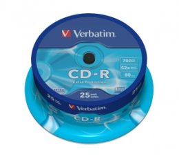 VERBATIM CD-R(25-Pack)Spindl/ 52x/ 700MB  (43432)