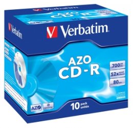VERBATIM CD-R(10-Pack)Jewel/ Crystal/ 52x/ 700MB  (43327)