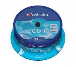VERBATIM CD-R(25-Pack)Cake/ Crystal/ 52x/ 700MB  (43352)