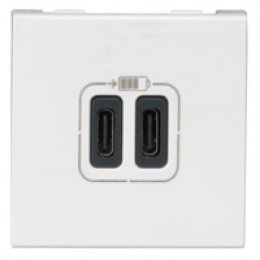 Double USB Type-C + Type-C charging sockets Mosaic  (077590)