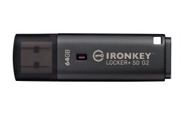 Kingston IronKey Locker+ 50 G2 / 64GB / USB 3.2 Gen 1 (5Gb / s) / USB-A / Černá  (IKLP50G2/64GB)