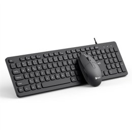 Klávesnice C-TECH KBM-105, drátový combo set s myší, USB, CZ / SK  (KBM-105-BL)