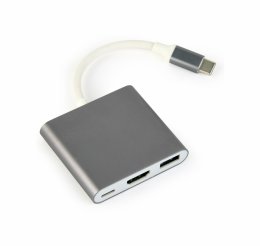 GEMBIRD Multi-adapter USB typu C, šedý  (A-CM-HDMIF-02-SG)