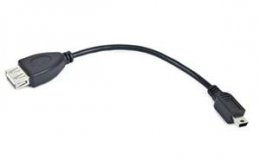 Kabel USB AF/ mini BM,OTG,15cm pro tab. a tel.  (A-OTG-AFBM-002)