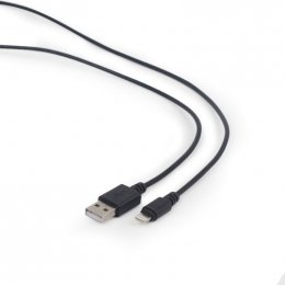 Kabel CABLEXPERT USB 2.0 Lightning (IP5 a vyšší) nabíjecí a synchronizační kabel, 1m, černý  (CC-USB2-AMLM-1M)